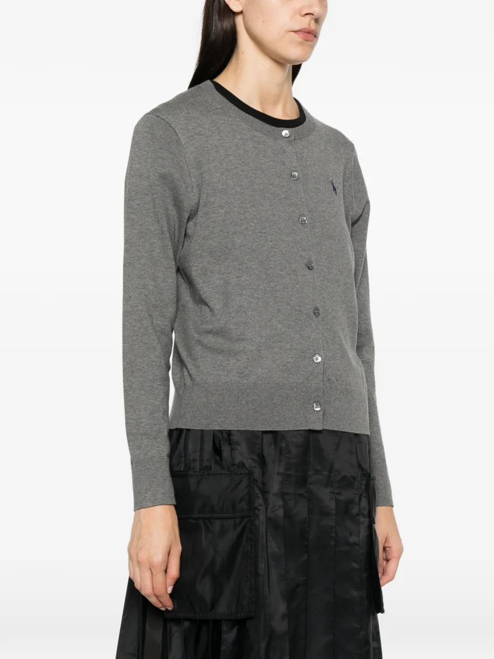 Polo Ralph Lauren logo-embroidered button-front cardigan Grijs
