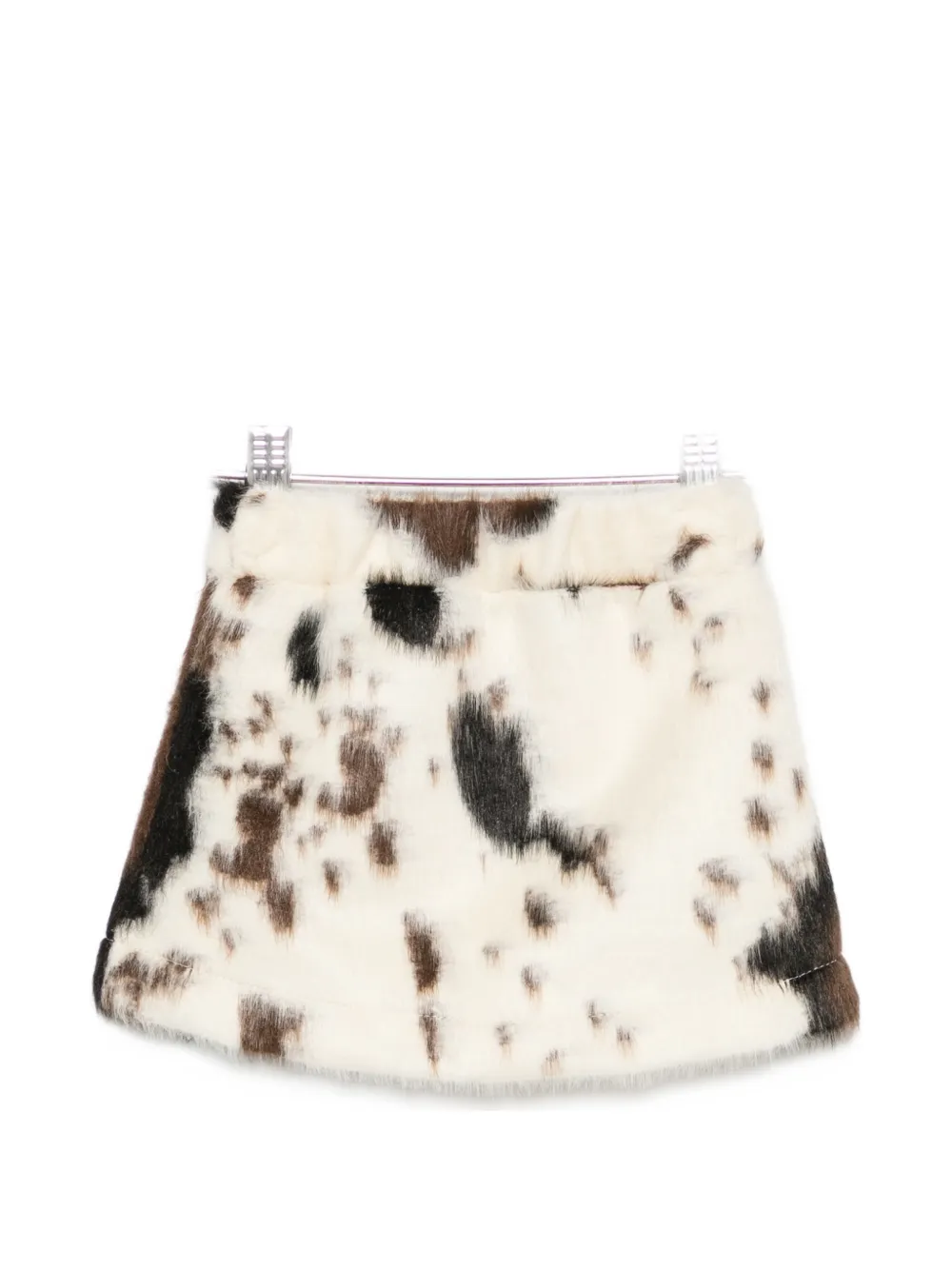 MSGM Kids Rok van imitatiebont met koeien-print Beige