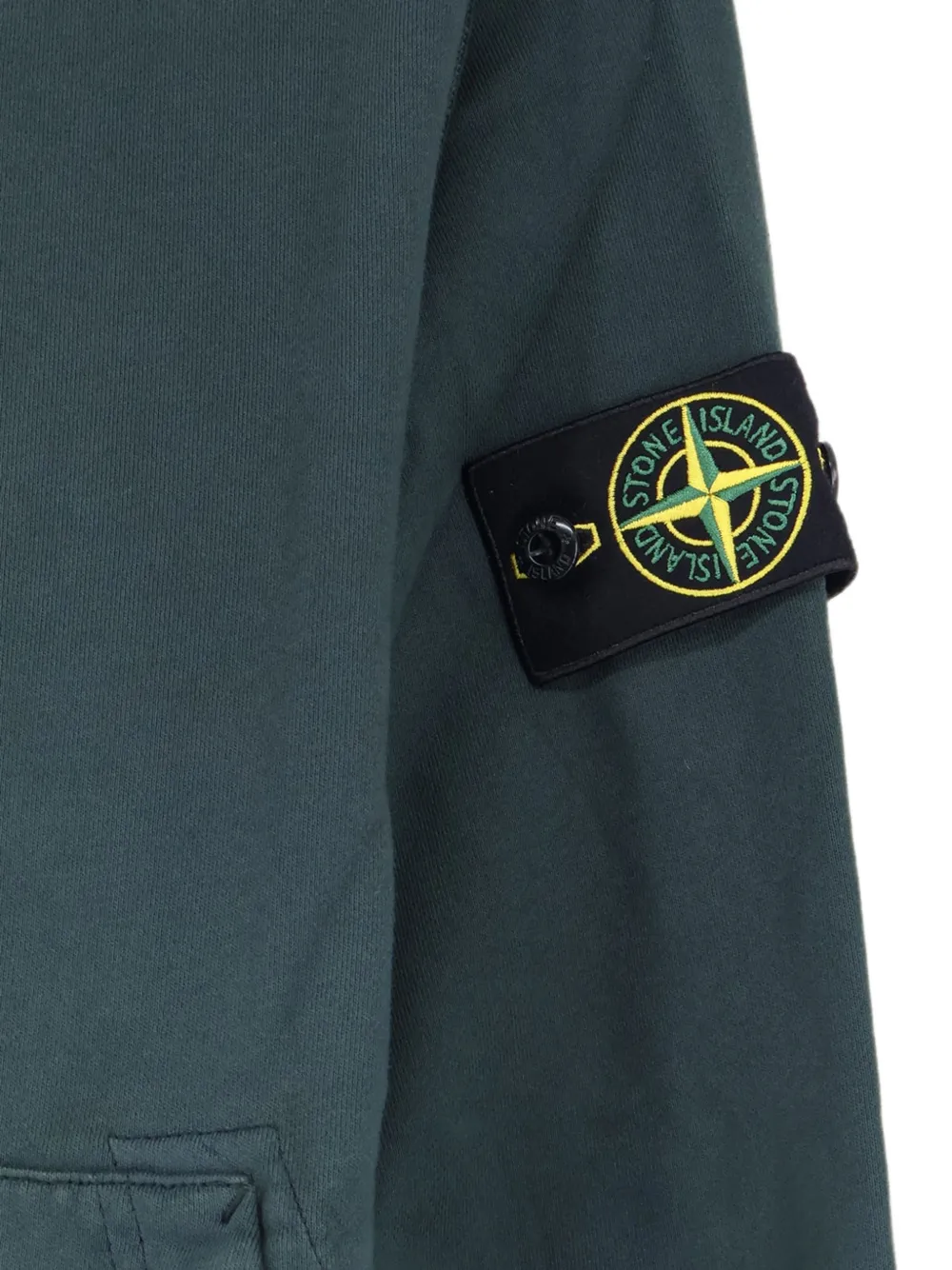 Stone Island Fleece sweater van biologisch katoen met capuchon Groen