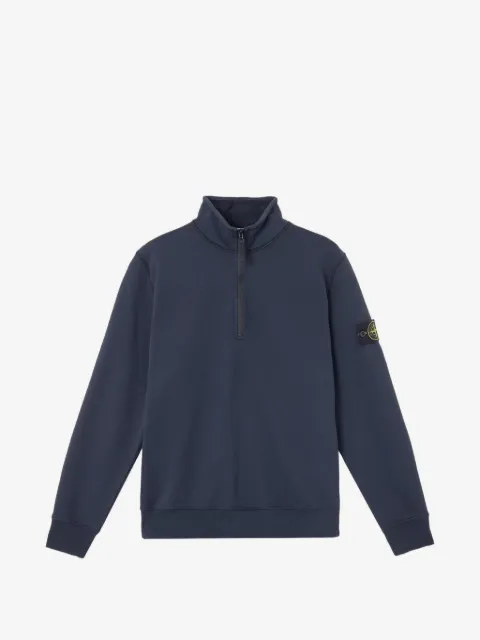 Stone Island logo-patch half-zip sweater