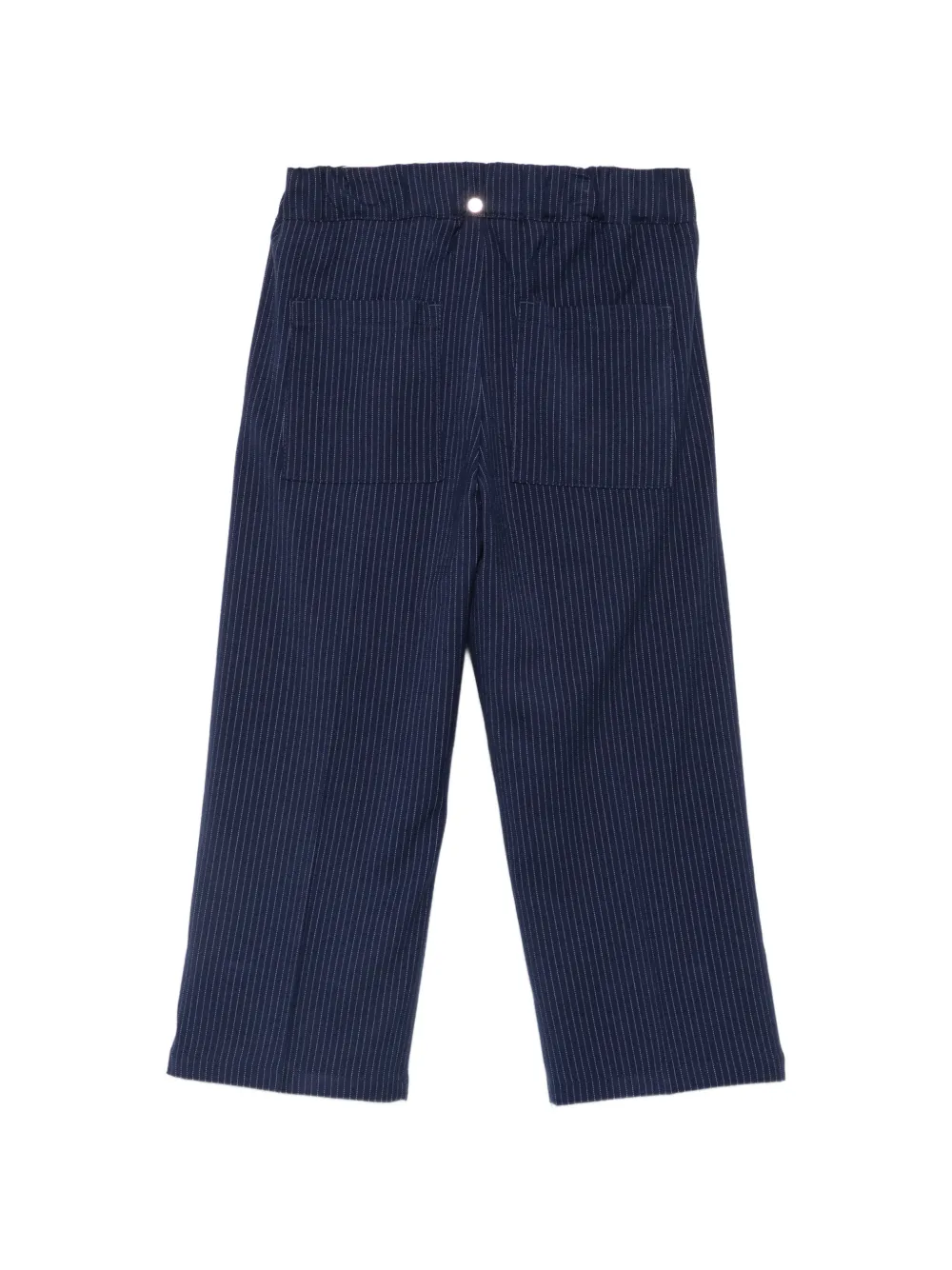 MSGM Kids Broek met krijtstreep en logoprint Blauw