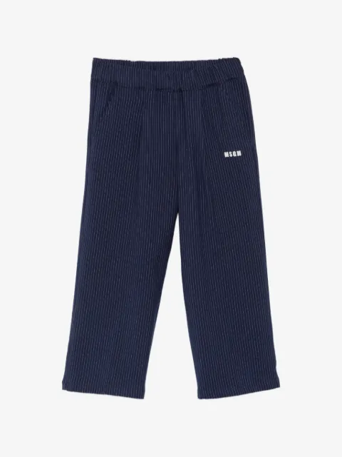 MSGM Kids Nadelstreifen-Hose mit Logo-Print
