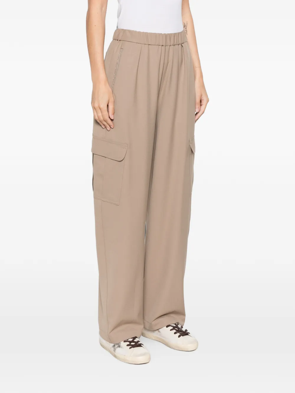 Fabiana Filippi Broek met elastische taille Bruin