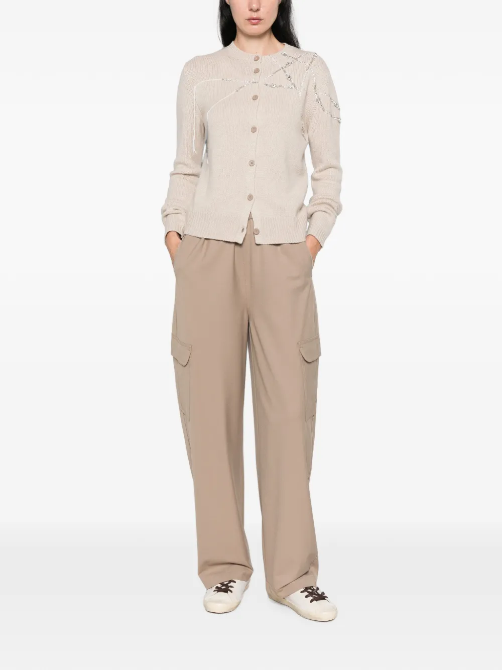 Fabiana Filippi Broek met elastische taille Bruin