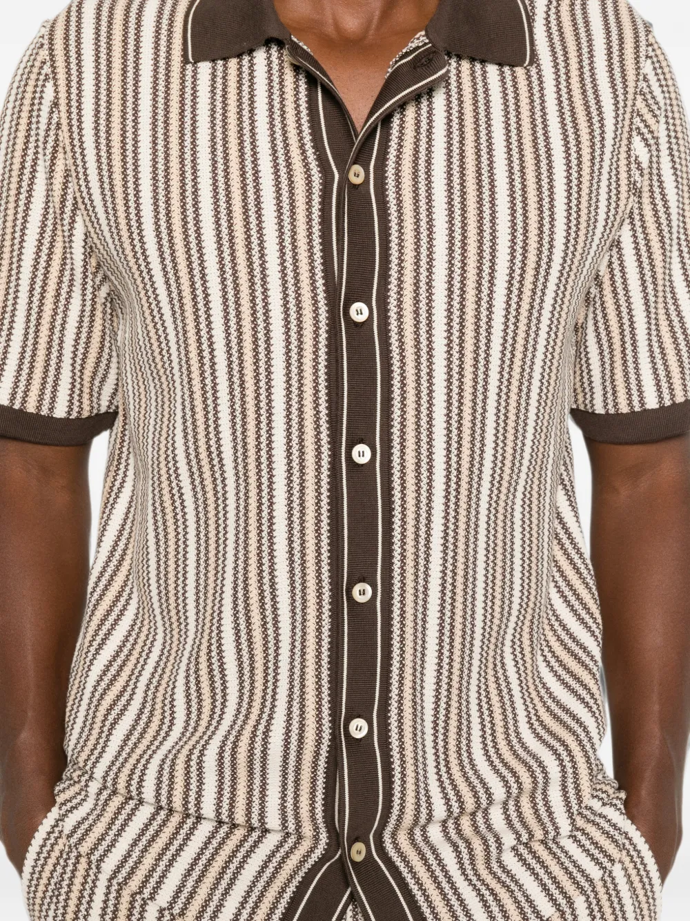MC2 Saint Barth Marettimo gestreept gebreid poloshirt Beige