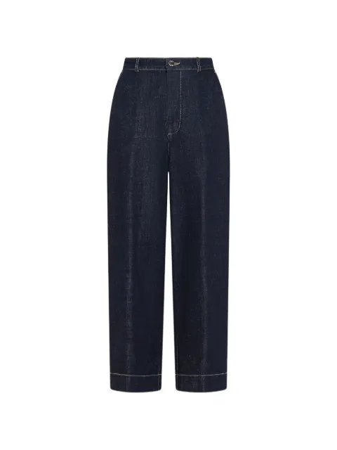 Seventy contrast-stitch wide-leg jeans