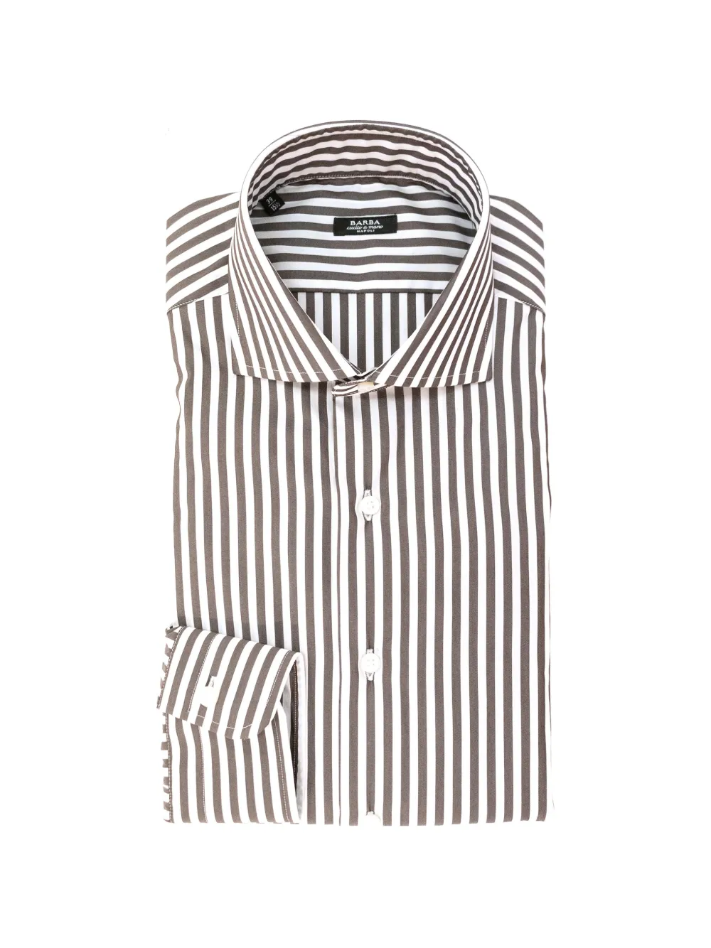 Barba striped-pattern spread-collar shirt - Marrone