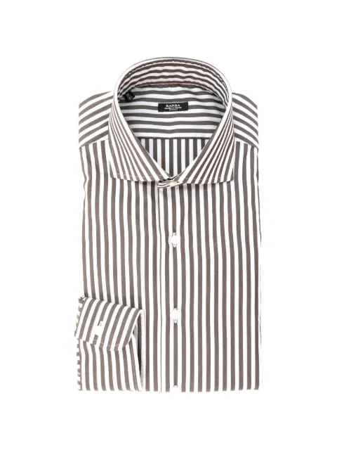 Barba striped-pattern spread-collar shirt