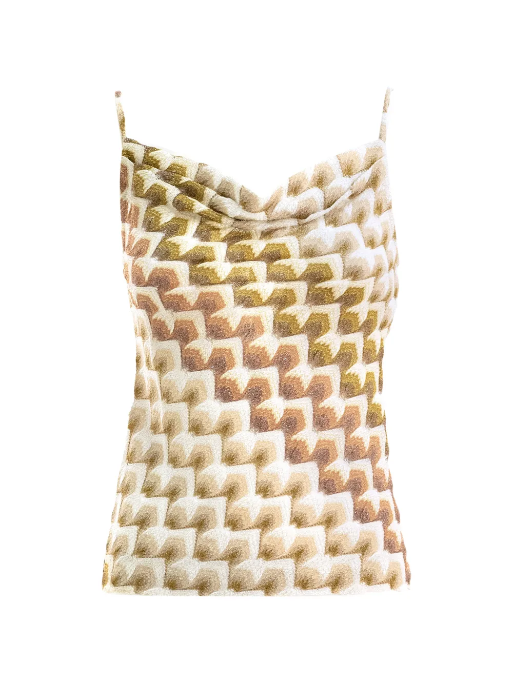 Missoni lace motif top with draped neckline - Nude