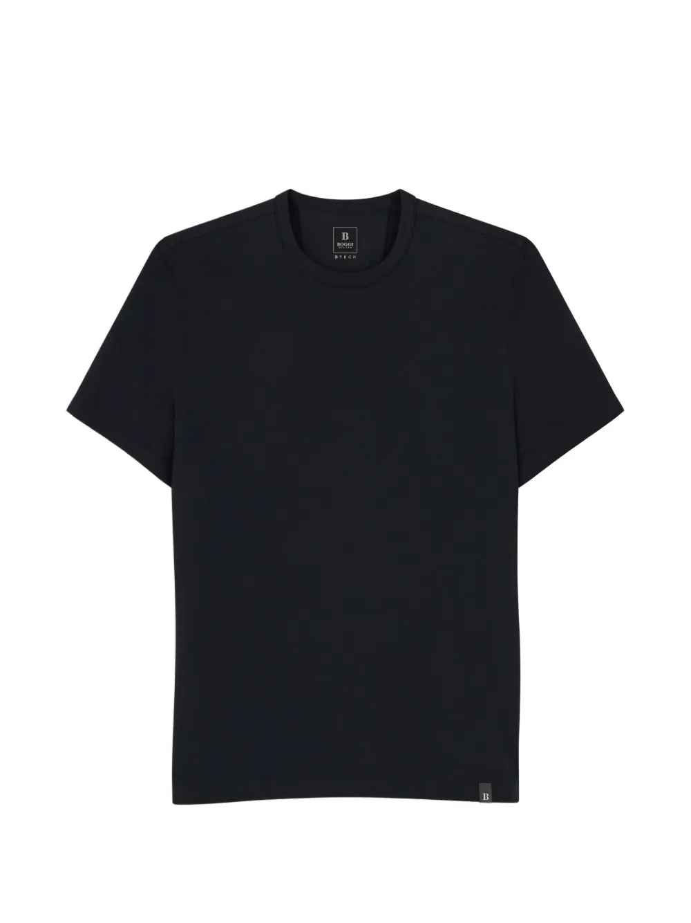 Boggi Milano T-shirt in diagonal cotton-blend jersey B-Tech - Nero