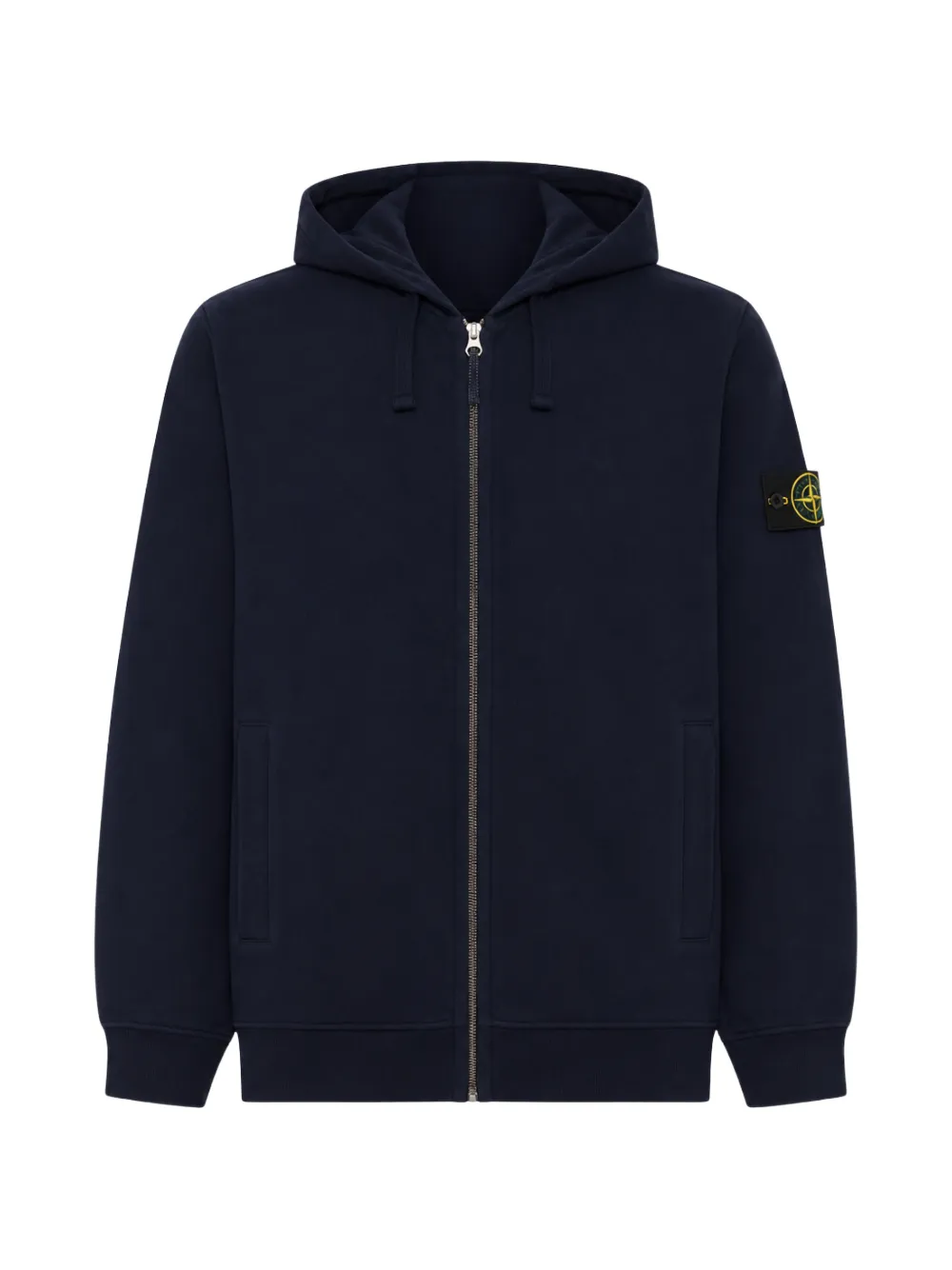 Stone Island Compass-patch zip-up hoodie - Blau