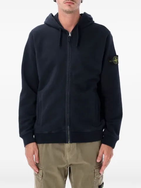 Stone Island Compass-patch zip-up hoodie