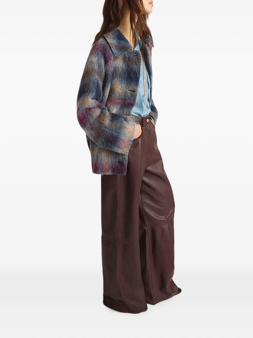 MOMONÌ Aoki leren broek Bruin