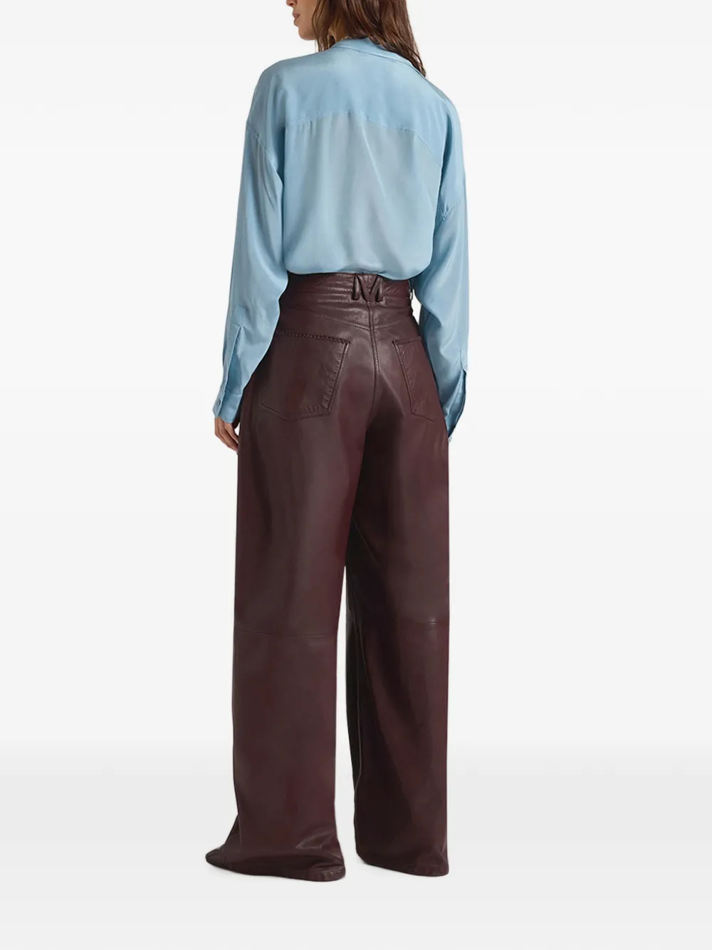 MOMONÌ Aoki leren broek Bruin