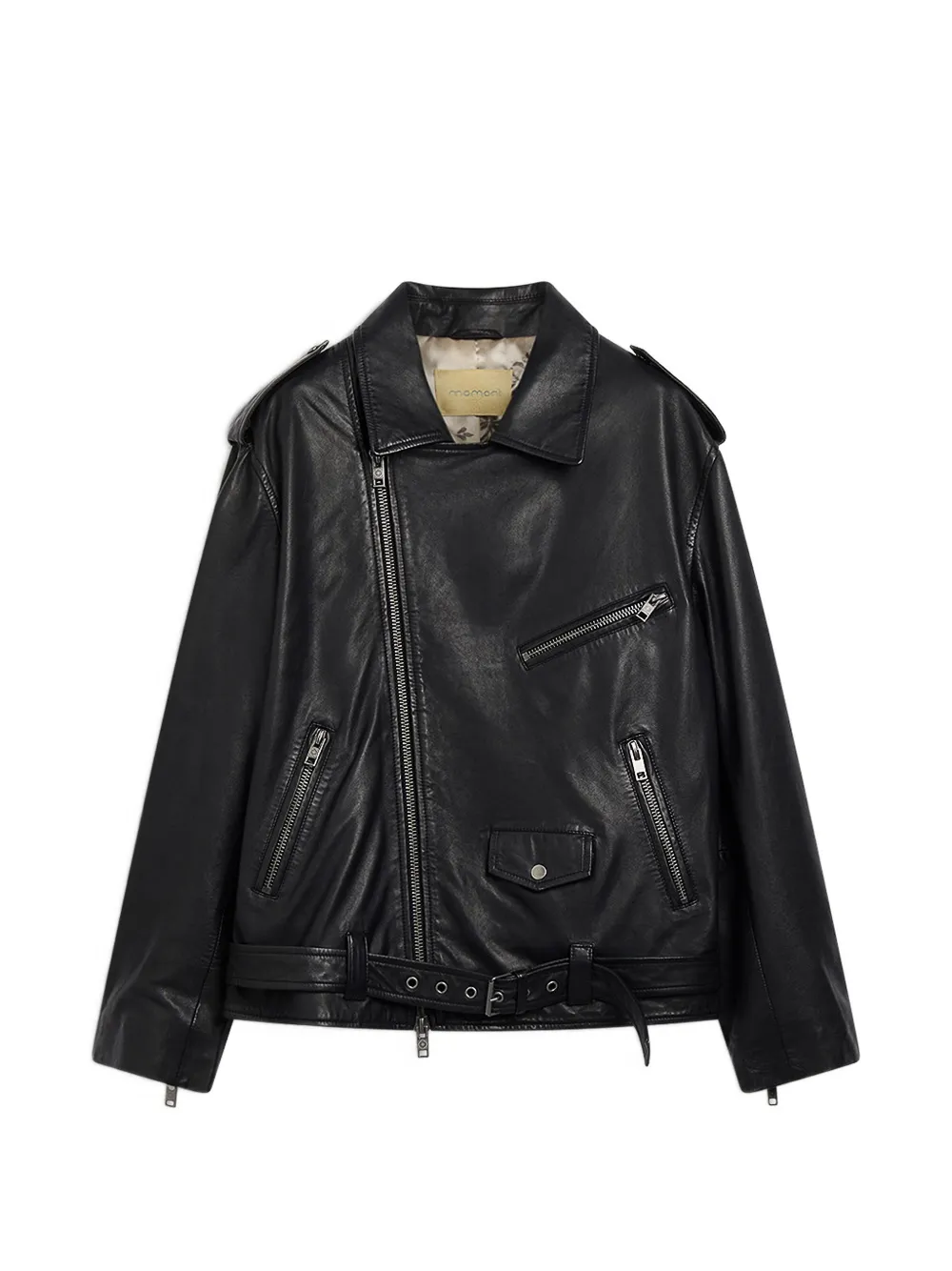 MOMONÌ Lond leather biker jacket - Nero