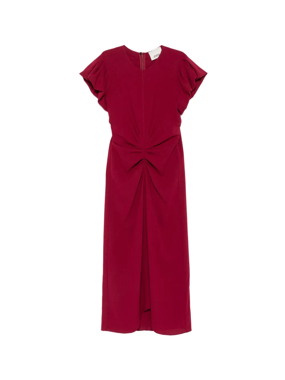 ISABEL MARANT Terena gesmockte midi-jurk met kapmouwen Rood