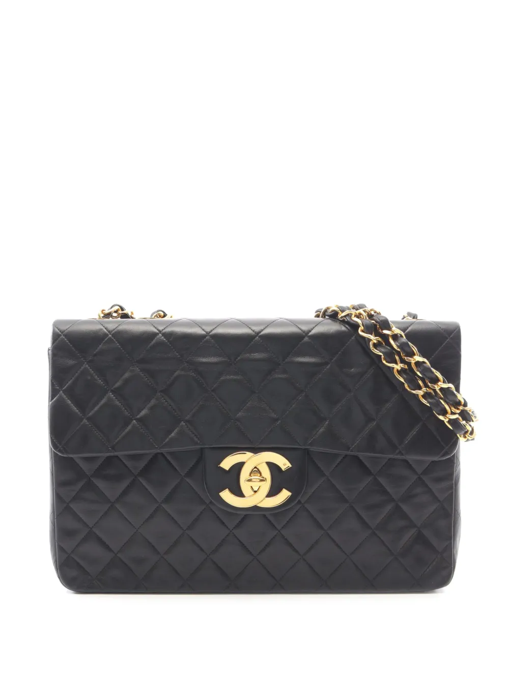CHANEL Pre-Owned 1991-1994 Maxi XL Classic Lambskin Single Flap shoulder bag - Black