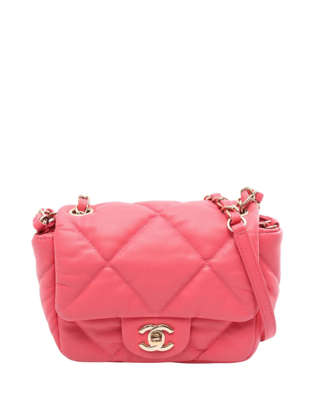 CHANEL Pre-Owned 2020 CC Quilted Lambskin Single Flap crossbody bag - Pink