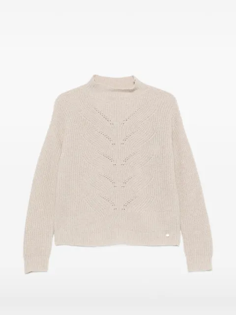 Herno pointelle-knit ribbed-trim sweater