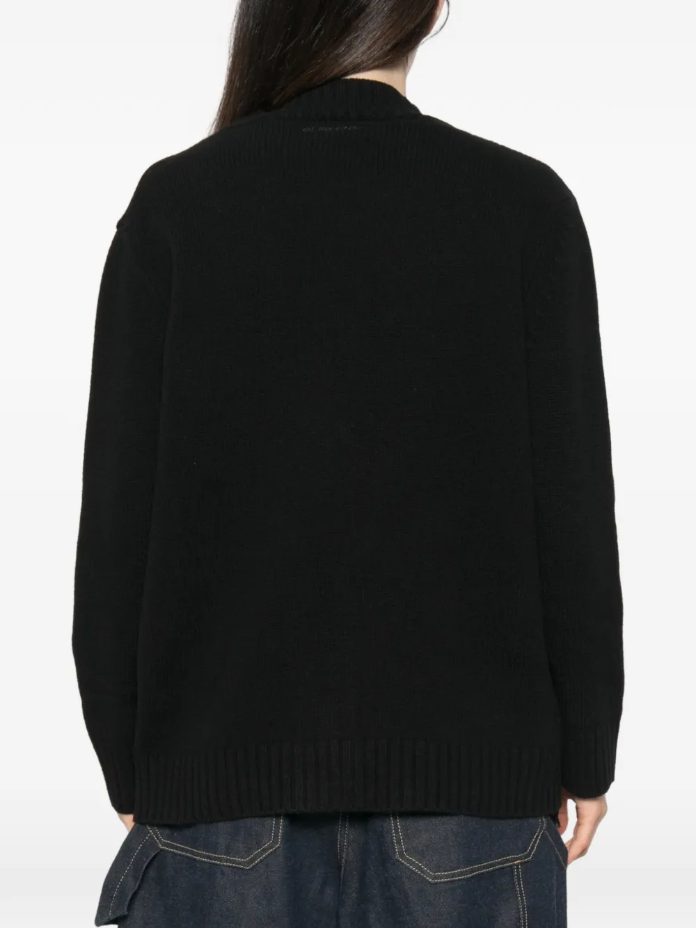 ERMANNO FIRENZE Vest met knoopsluiting en kanten afwerking Zwart