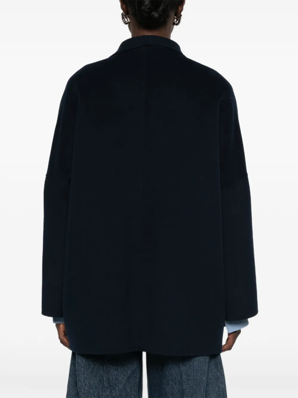 ERMANNO FIRENZE Jack met opgestikte zak en sjaalrevers Blauw