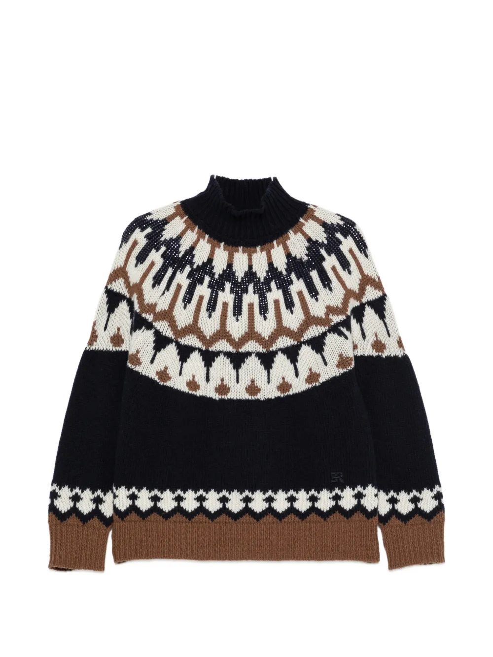 ERMANNO FIRENZE fair isle-intarsia high-neck knit - Blau