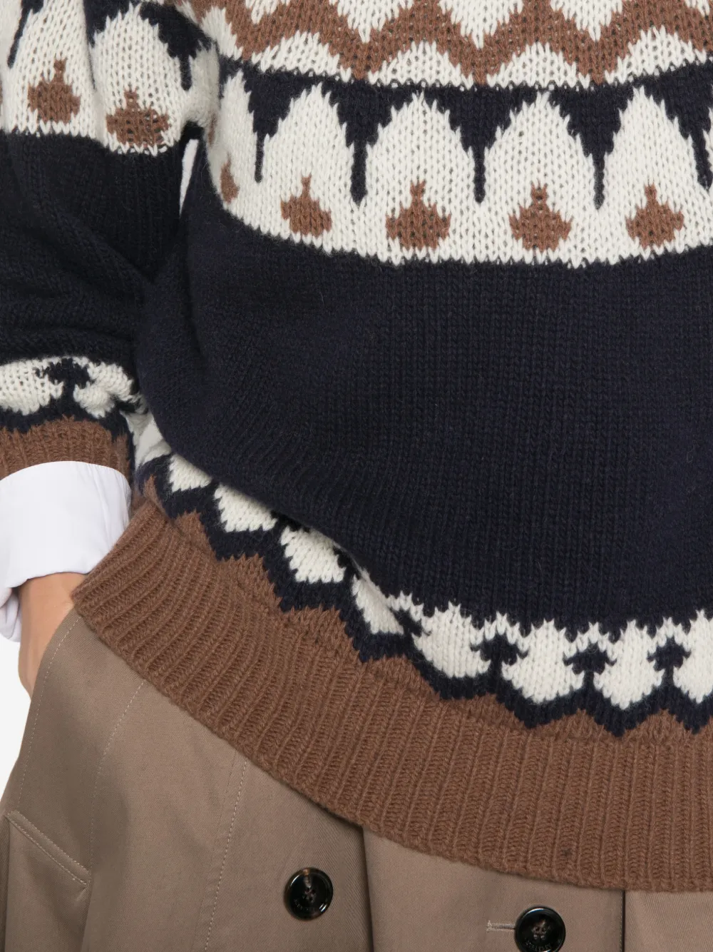 ERMANNO FIRENZE Fair Isle-knit Wool Sweater | Blue | FARFETCH