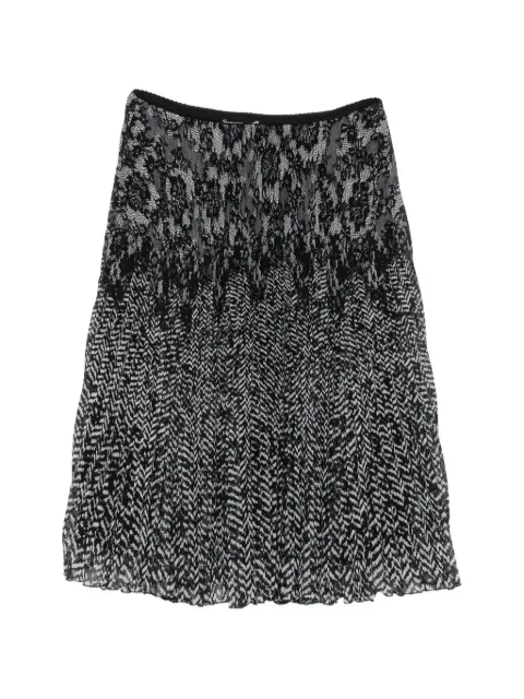 ERMANNO FIRENZE lace-panelled pleated midi skirt
