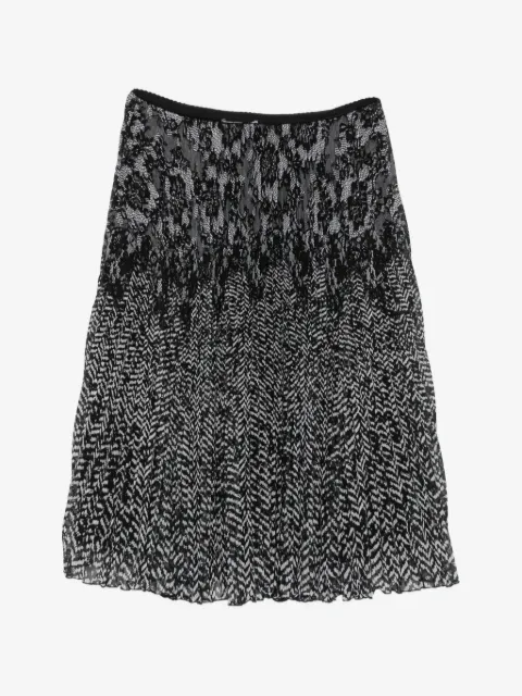ERMANNO FIRENZE  falda midi con paneles de encaje y pliegues
