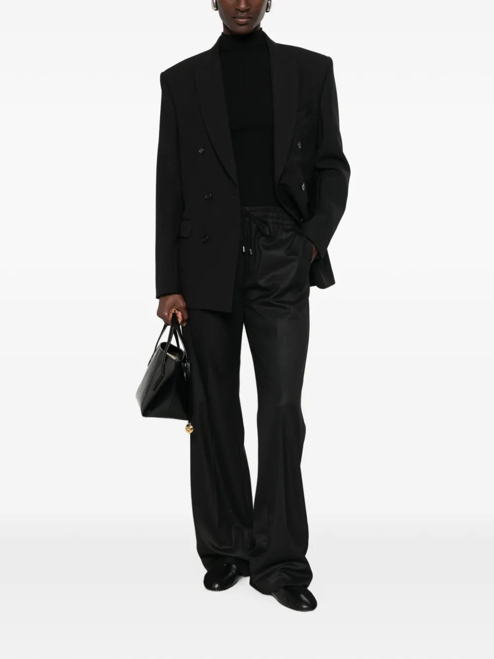 ERMANNO FIRENZE Pantalon met trekkoordtaille Zwart