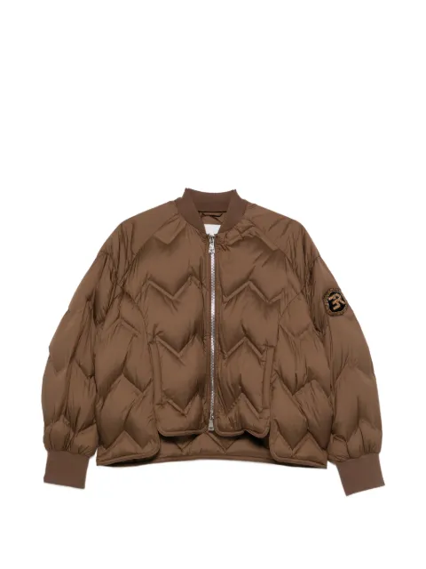 ERMANNO FIRENZE  chevron-quilted logo-patch jacket
