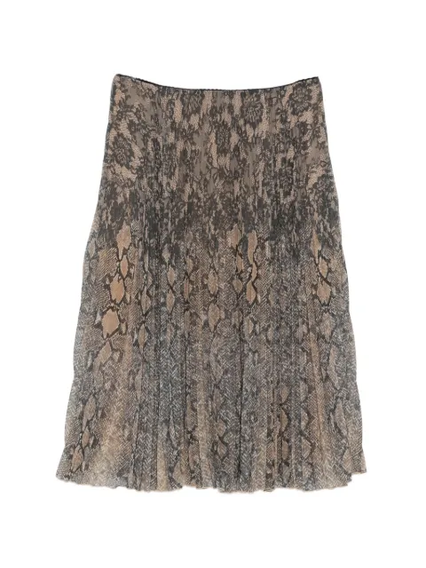 ERMANNO FIRENZE snake-print pleated midi skirt