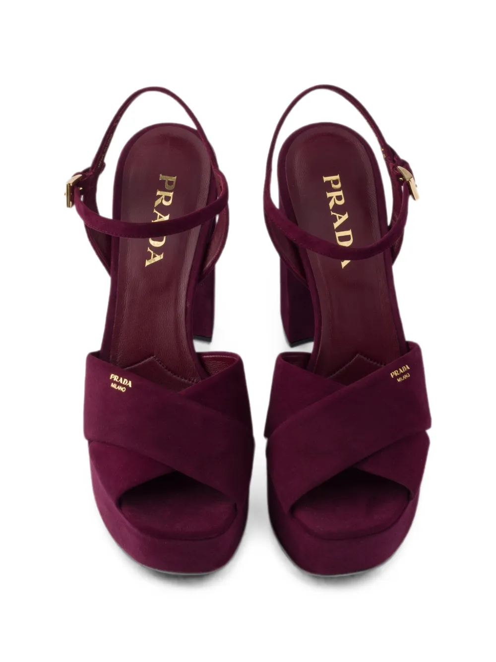 Prada suede platform sandals Paars