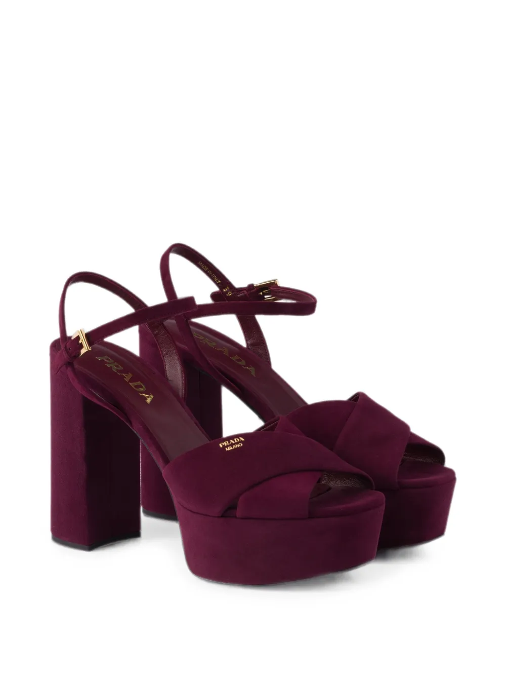 Prada suede platform sandals Paars
