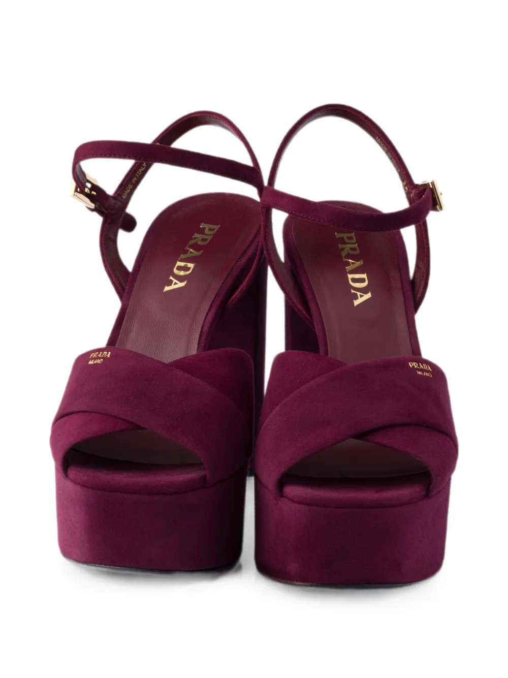 Prada suede platform sandals Paars