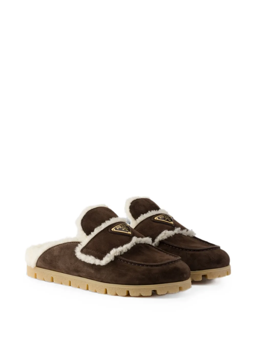 Prada suede and shearling mules Bruin