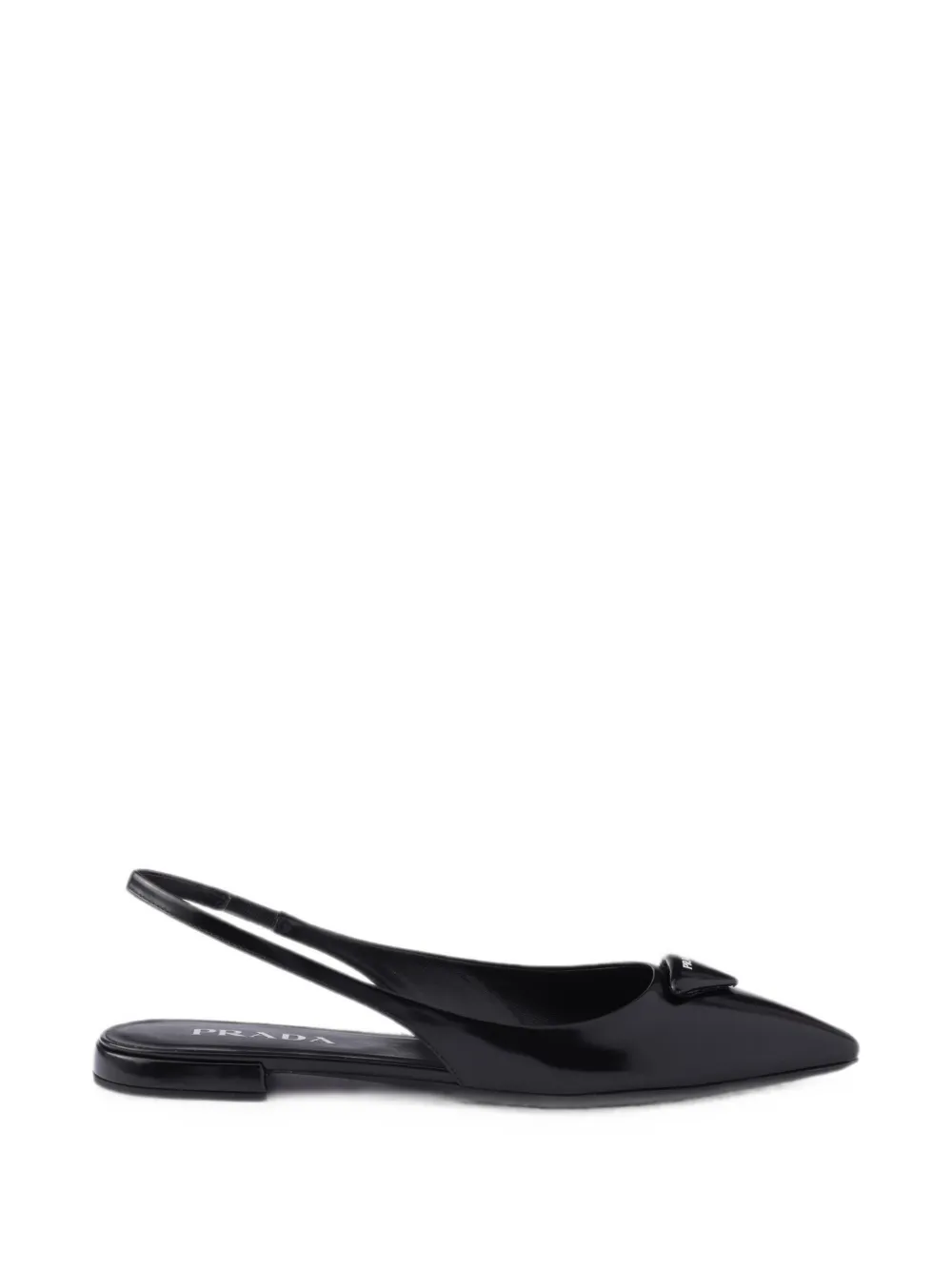 Prada brushed leather ballerina slingbacks - Nero