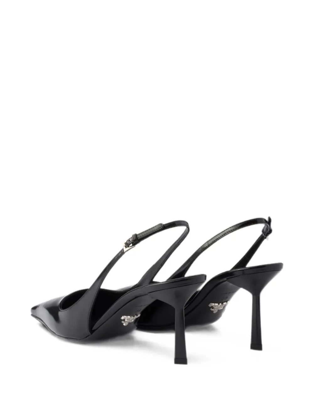 Prada brushed leather slingback pumps Zwart
