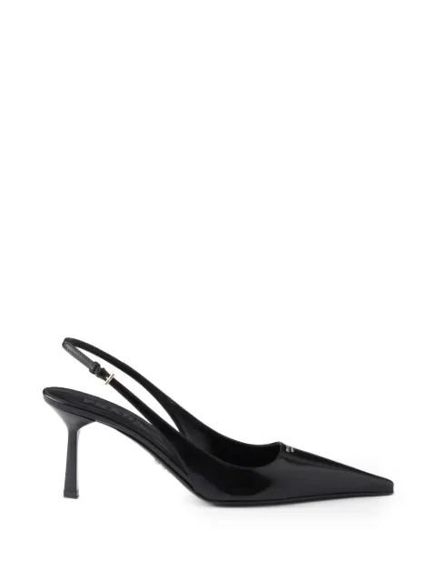 Prada brushed leather slingback pumps