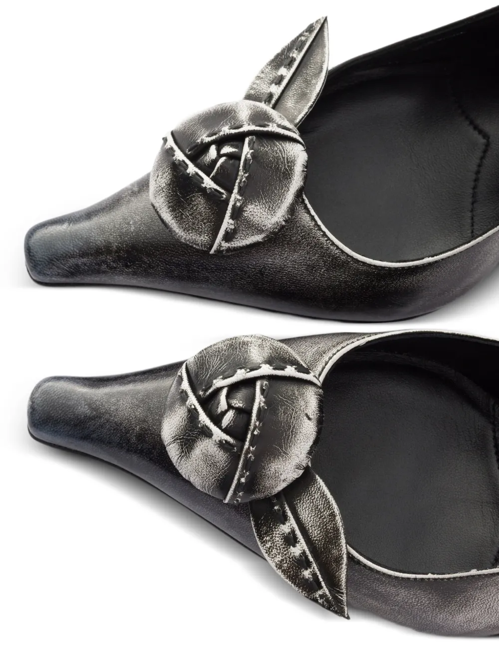Prada Leren slingback pumps Zwart