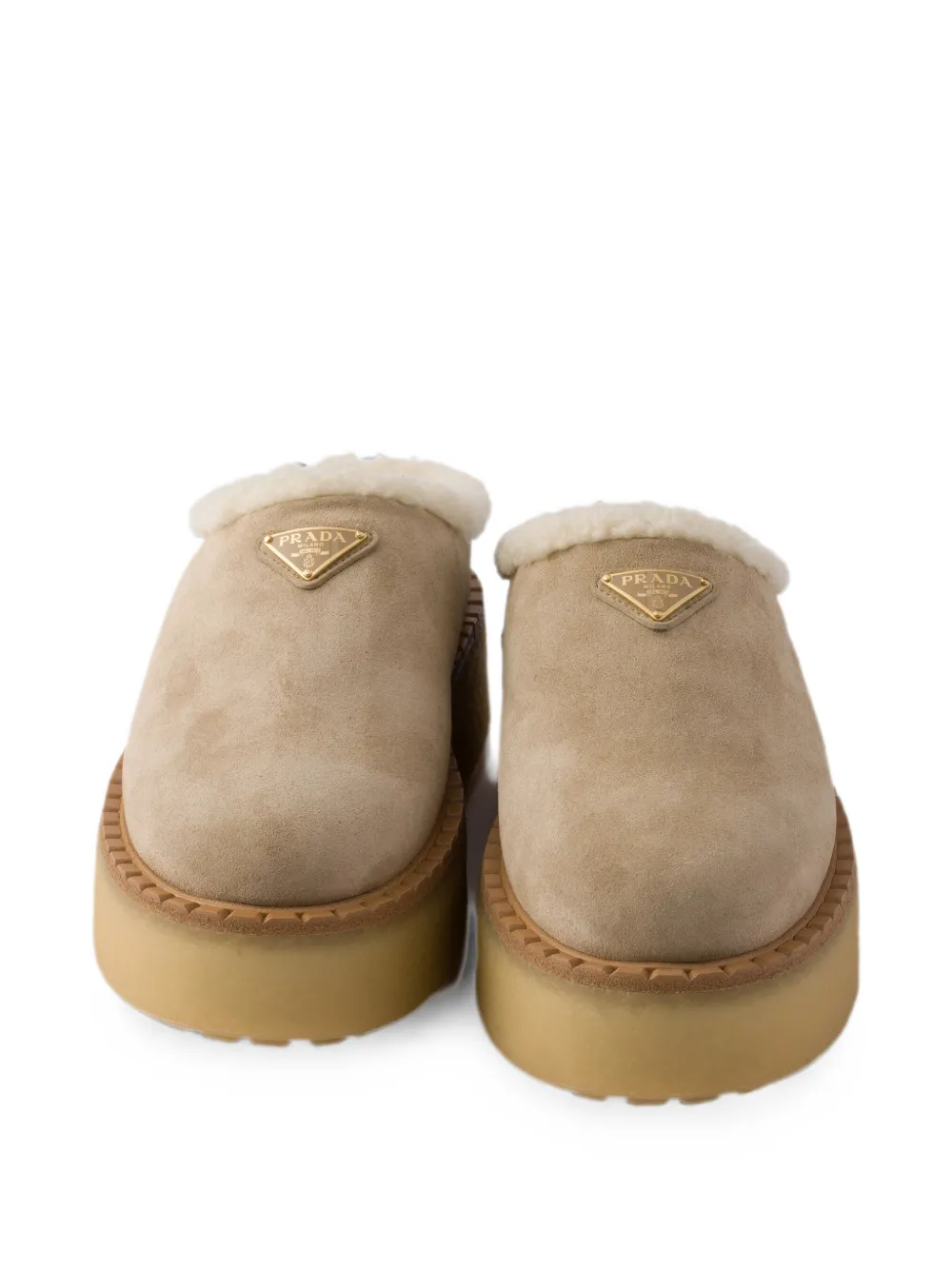 Prada suede slippers Beige