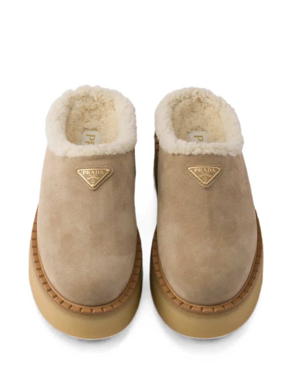 Prada suede slippers Beige
