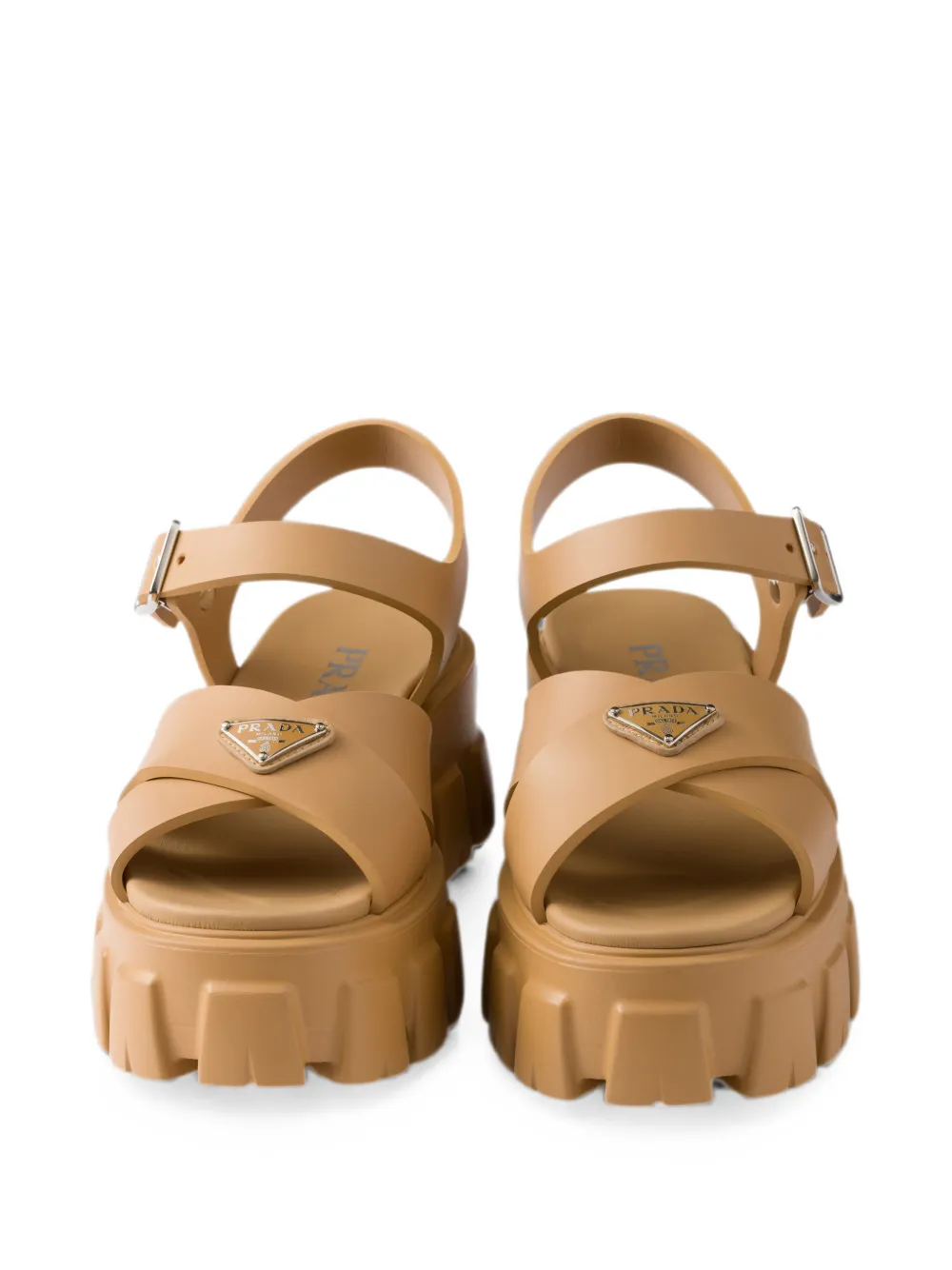 Prada Monolith rubber sandals Beige
