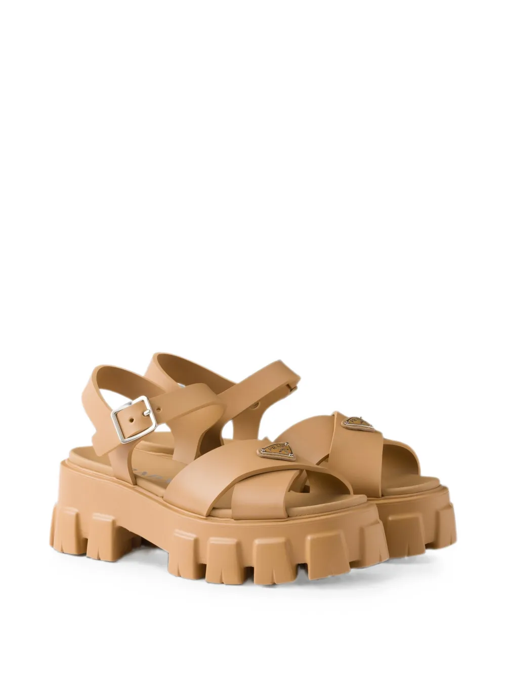 Prada Monolith rubber sandals Beige