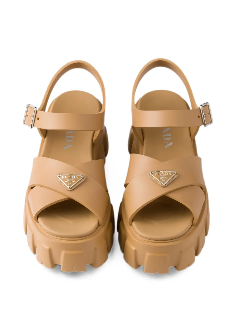 Prada Monolith rubber sandals Beige