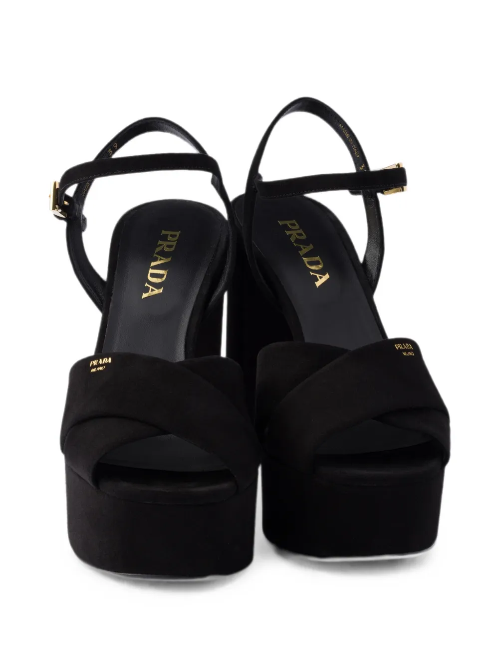 Prada suede platform sandals Zwart