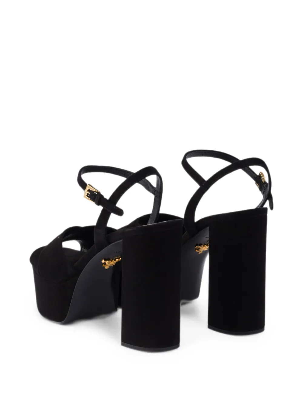 Prada suede platform sandals Zwart