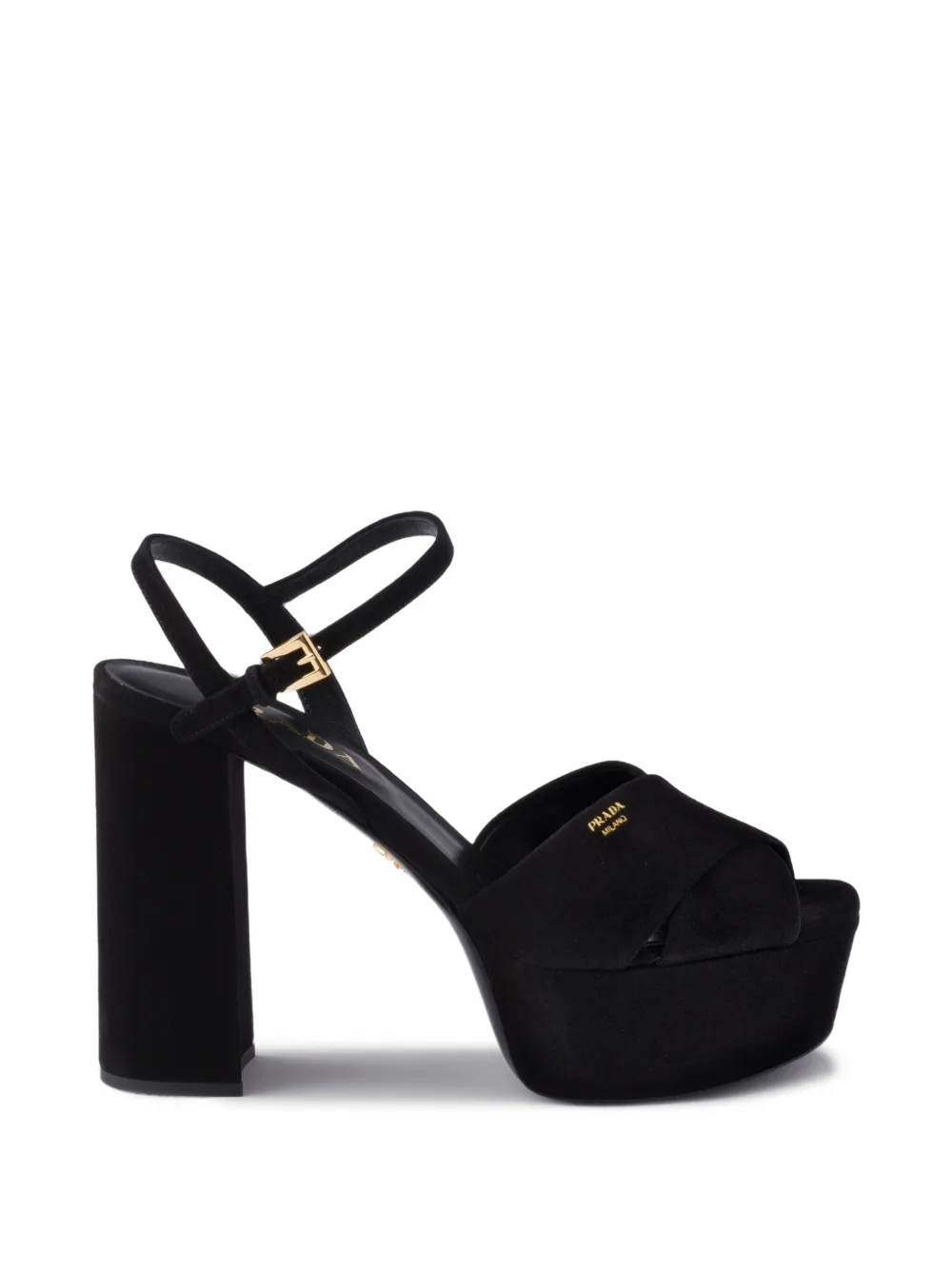 Prada suede platform sandals Zwart