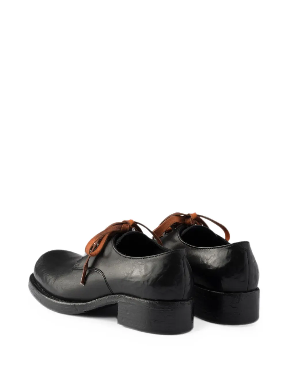 Prada antiqued leather lace-up shoes Zwart