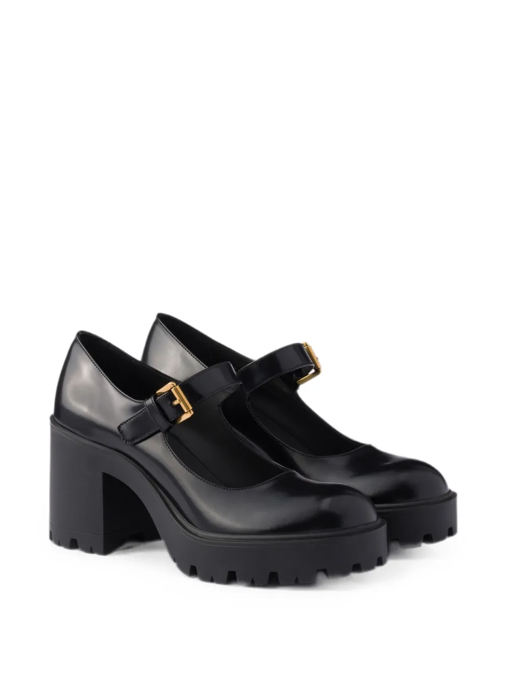 Prada brushed leather pumps Zwart